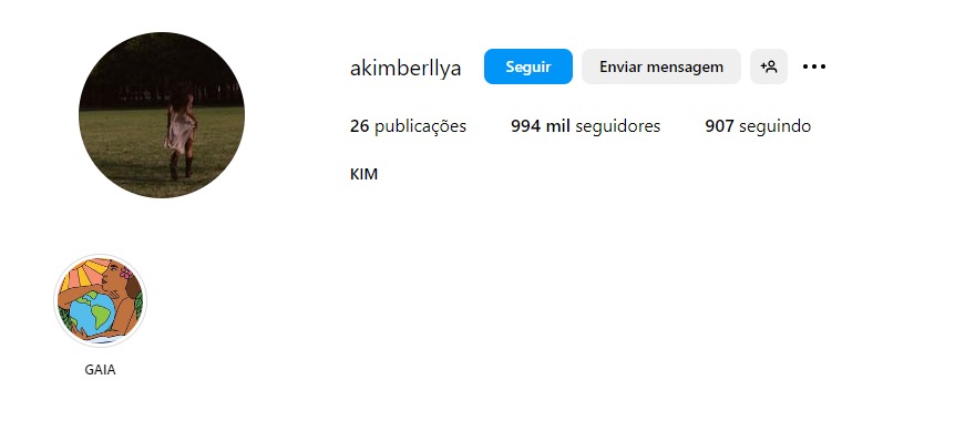 O Instagram de Amanda com quase 1 milhão de seguidores