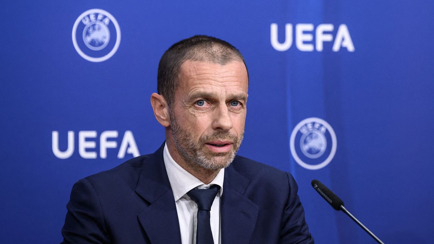 Presidente da UEFA, Aleksander Čeferin, fala antes do início da Eurocopa 2024