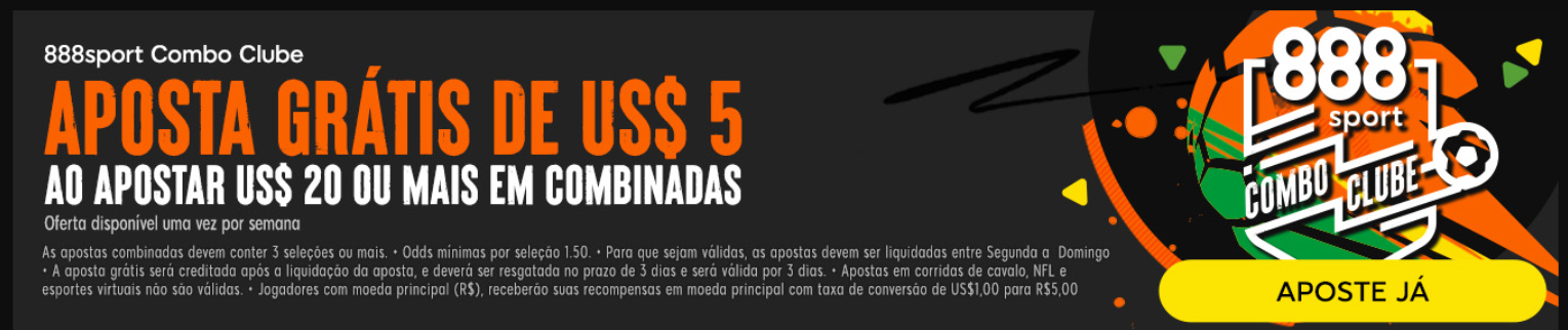 Banner de bônus para acumulada no site para web da 888cassino