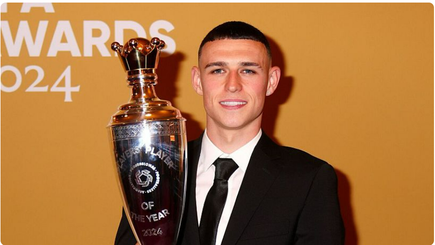 Manchester City: Phil Foden ganha o prêmio de Jogador do Ano da PFA