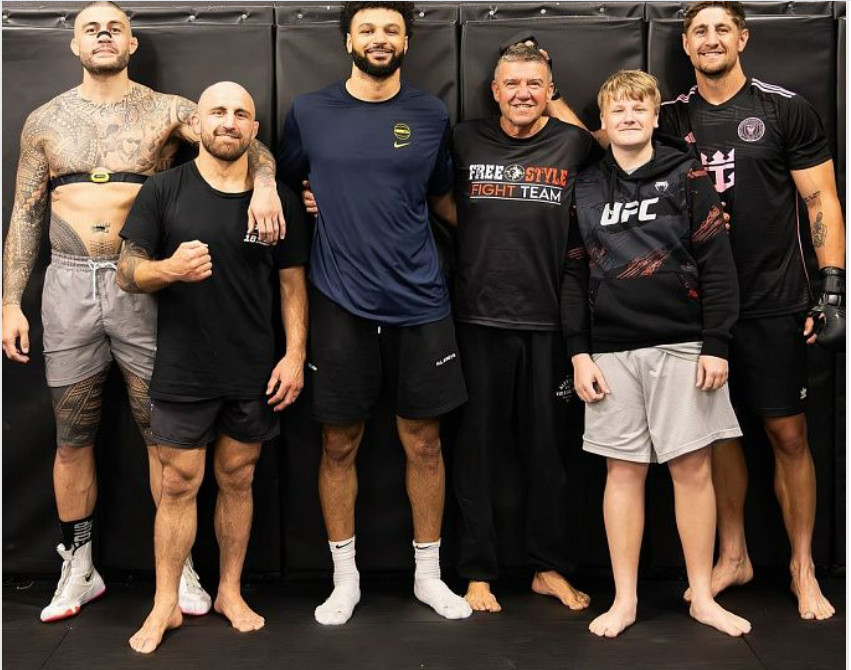 Jogador da NBA Jamal Murray treina com o ex-campeão do UFC Alexander Volkanovski