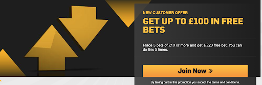 Betfair £100 Welcome Bonus in Free Bets