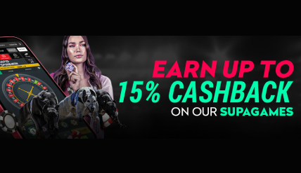 Supabets Cashback on Supagames up to 15%