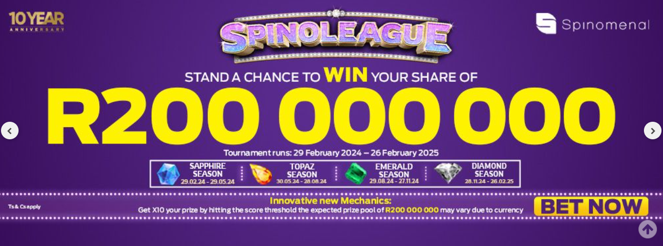 Hollywoodbets Spinoleague Promotion: Win A Share of R200,000,000