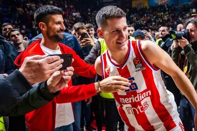 Novak Djokovic Attends Crvena Zvezda's Victory Match in EuroLeague Basketball