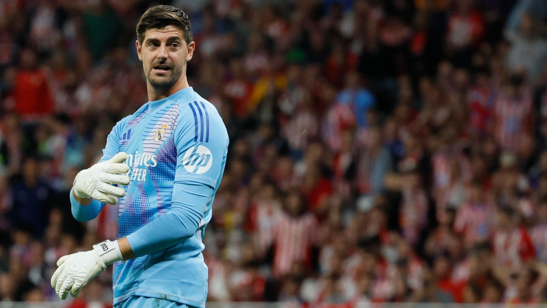 Atletico Coach Simeone Warns Courtois Against Provoking Fans After Madrid Derby