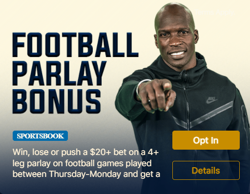 WynnBET Football Parlay Bonus up to $10