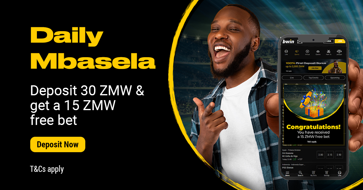 Bwin Deposit Mbasela Bonus: Deposit 50 ZMW & Get up to 20 ZMW worth of Free Bets Daily