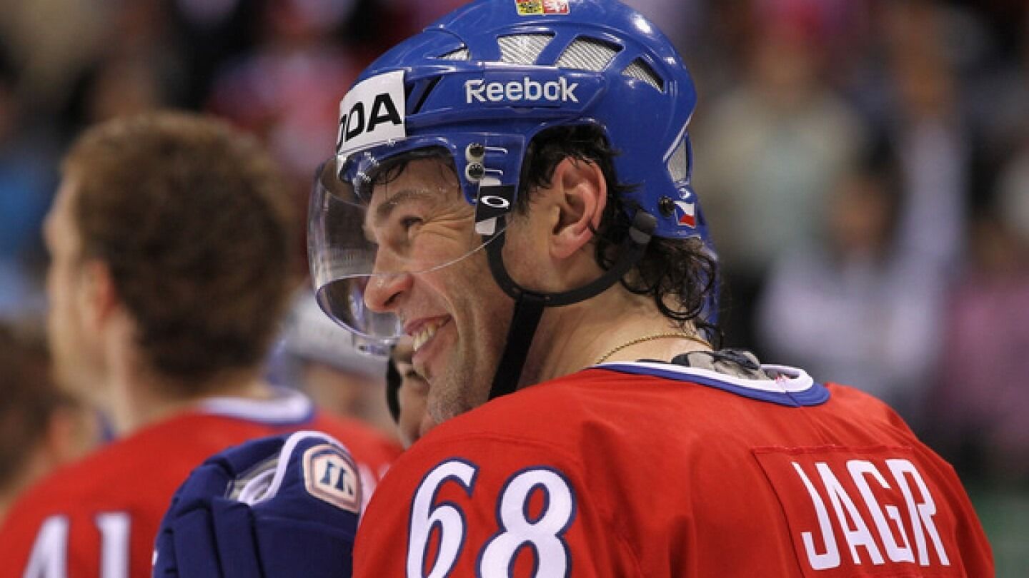 Hockey Player Jaromir Jagr Shows Four Missing Front Teeth