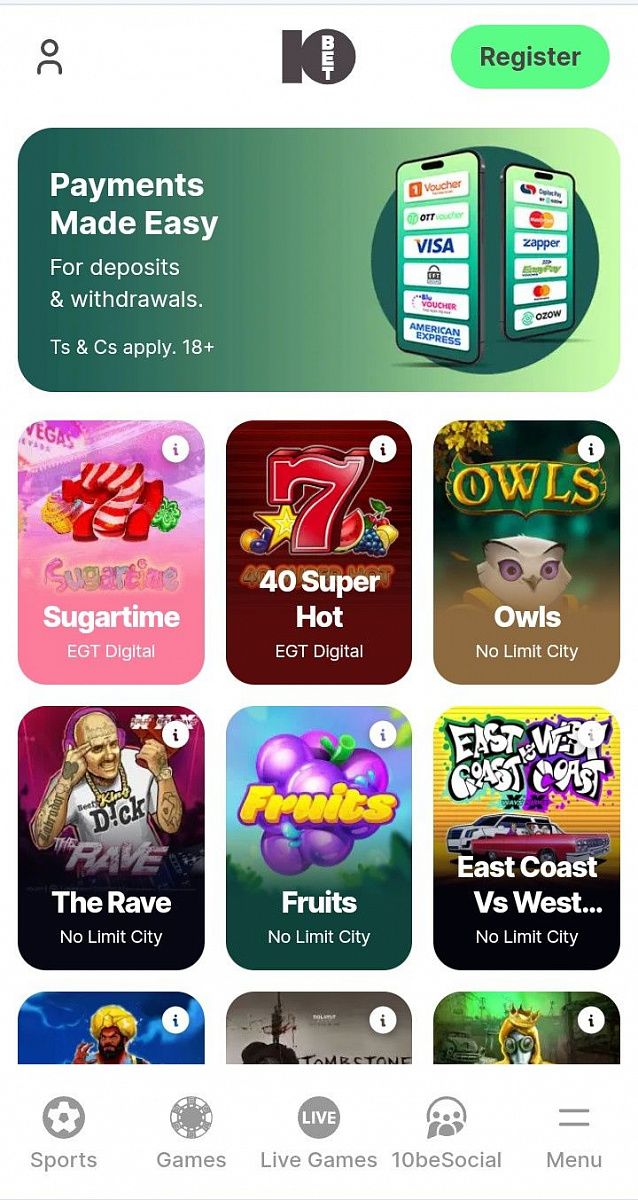 10bet Casino App iOS