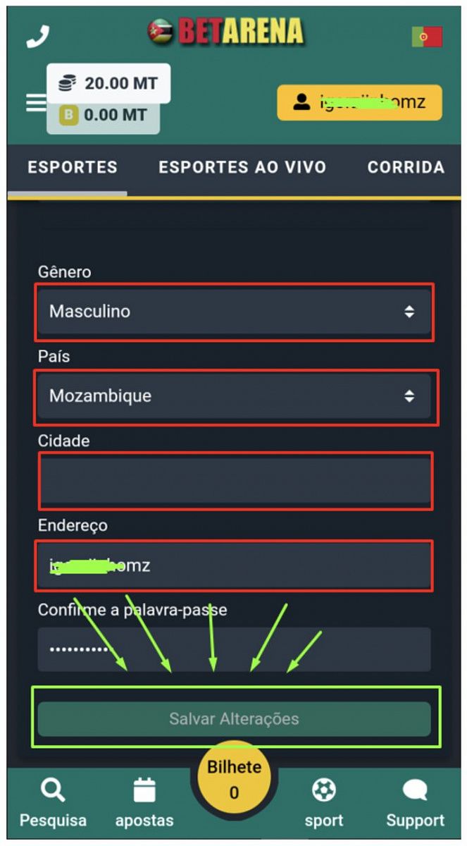 Verificar conta na BetArena, passo final