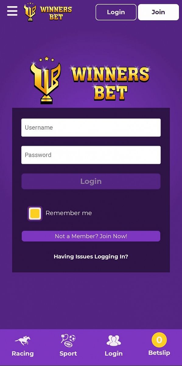 WinnersBet user platform