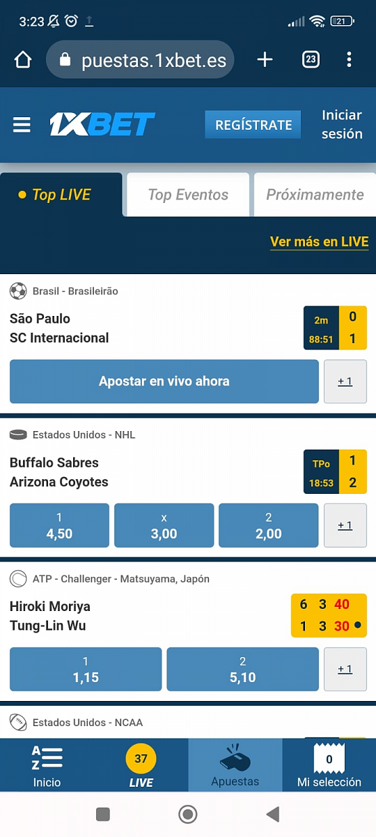 Imágenes destacadas de la app de 1xbet