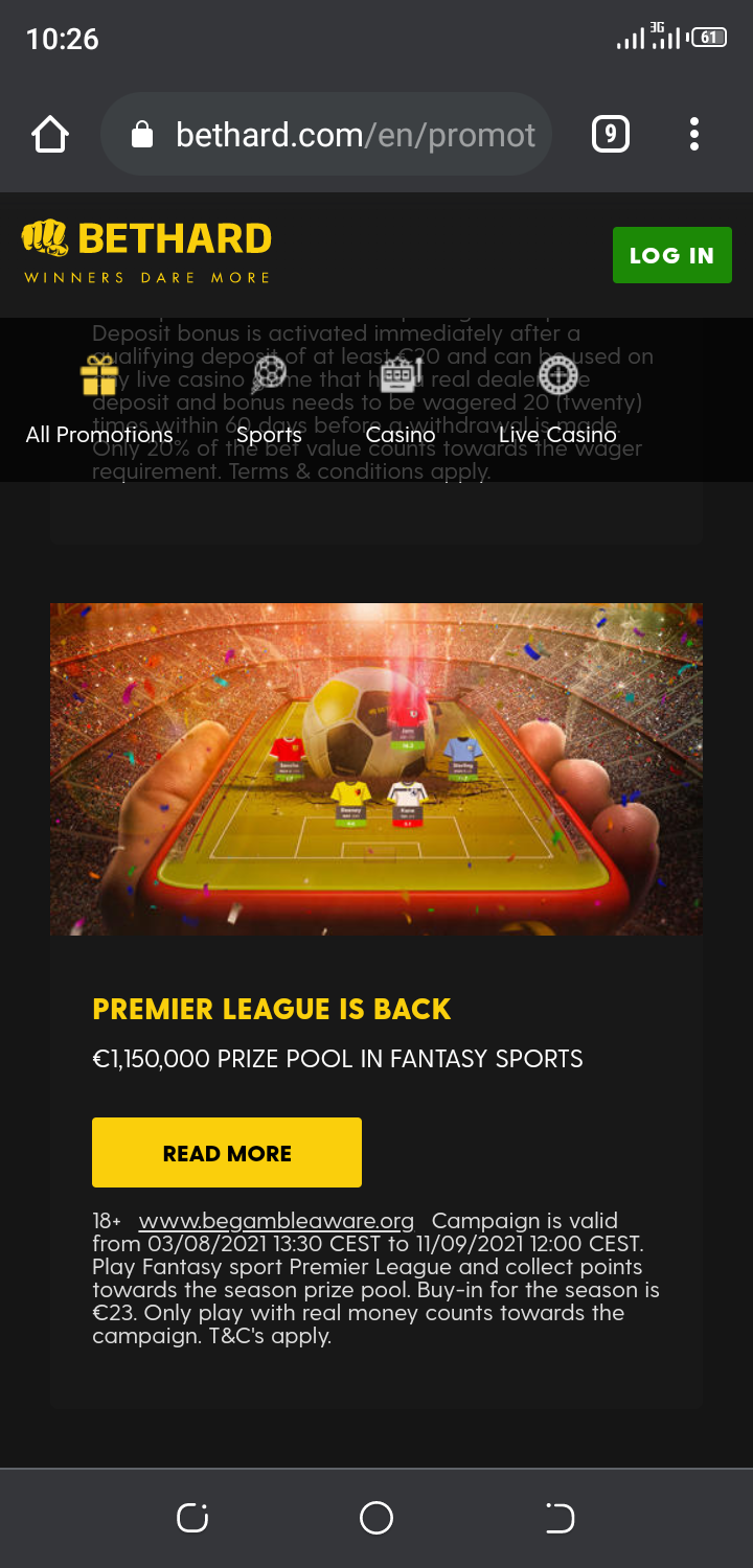 Bethard Sportsbook Promotions