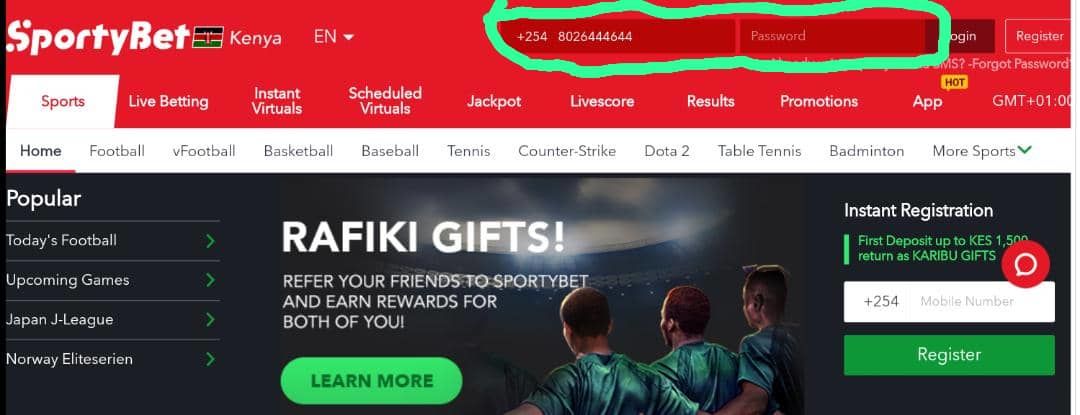 Sportybet Login