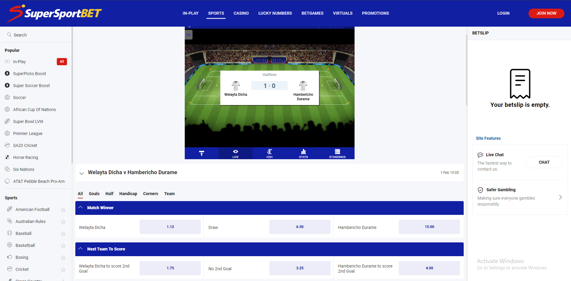 Supersportbet Live-Streaming Image