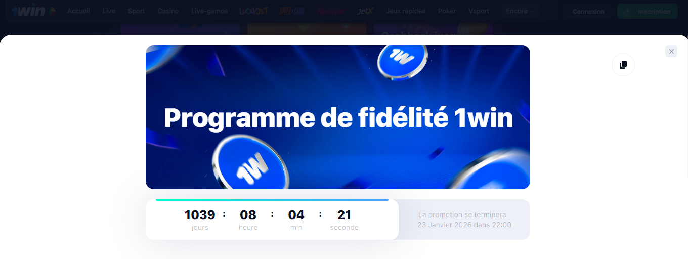 programme de fidélité 1win