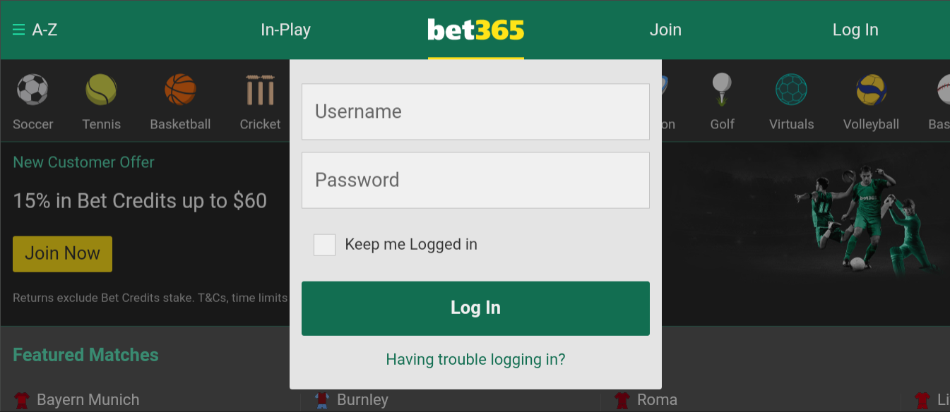 Bet365 Nigeria Mobile Login