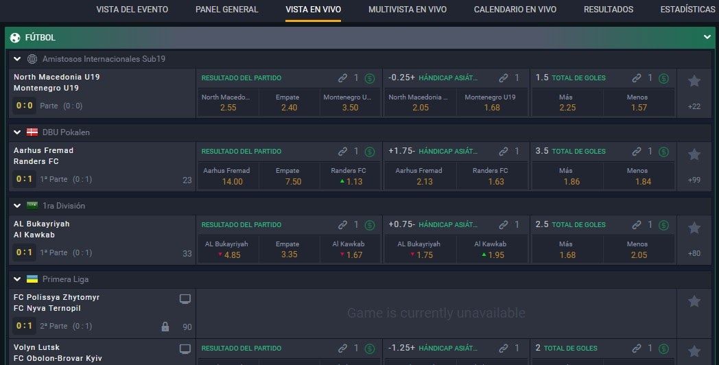 Pastón Apuestas en Vivo