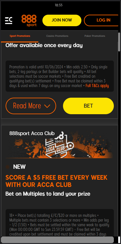  888Bet mobile version