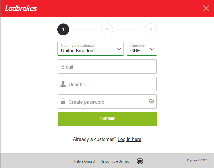 Image for Ladbrokes registration