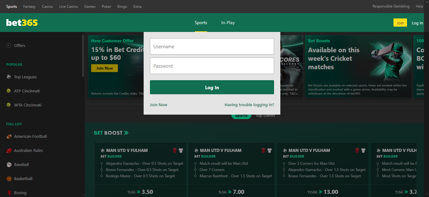 Bet365 Login