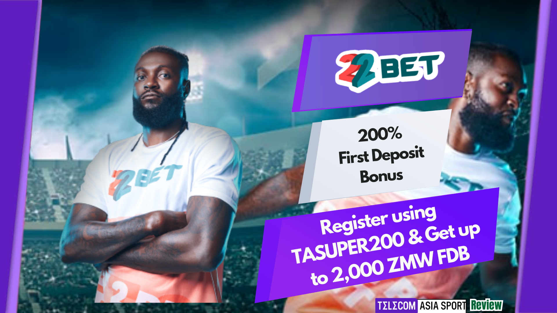 22Bet Zambia First Deposit Bonus up to 2,000 ZMW