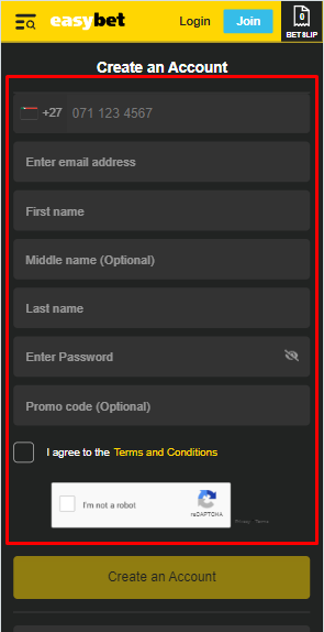 How to Create Account on the Easybet App Image