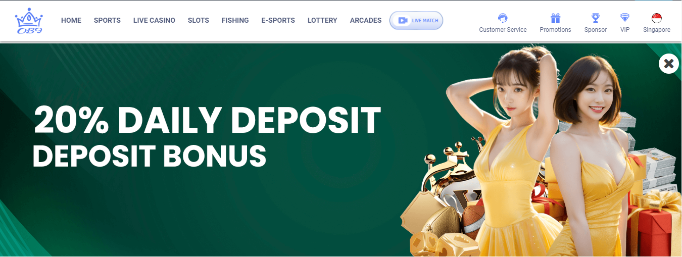 OB9 Daily Deposit Bonus