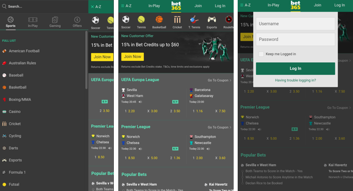 Bet365 iOS app