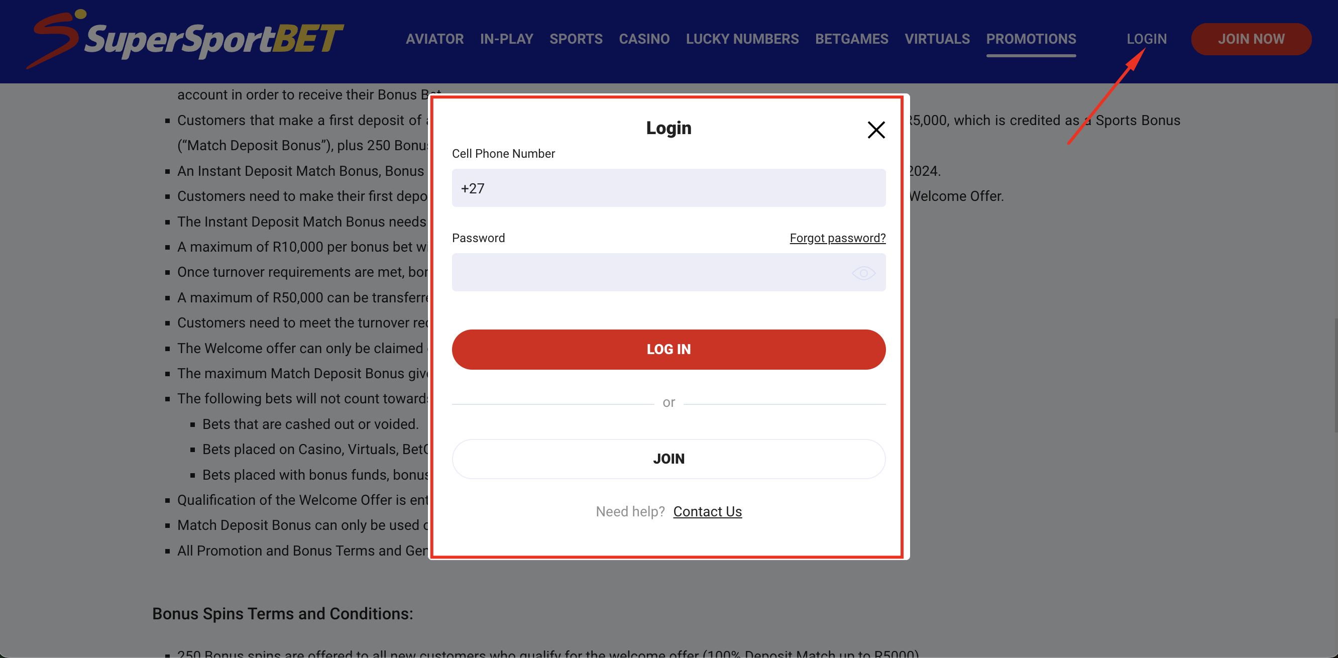 Supersportbet account log in