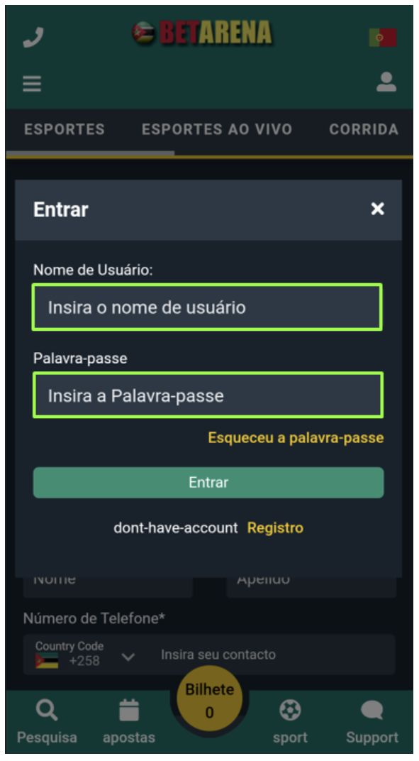 Como fazer login na versão mobile, passo 4