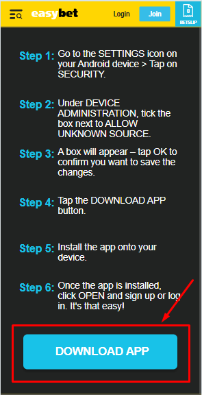  How to Download &amp; Install Easybet App for Android Image