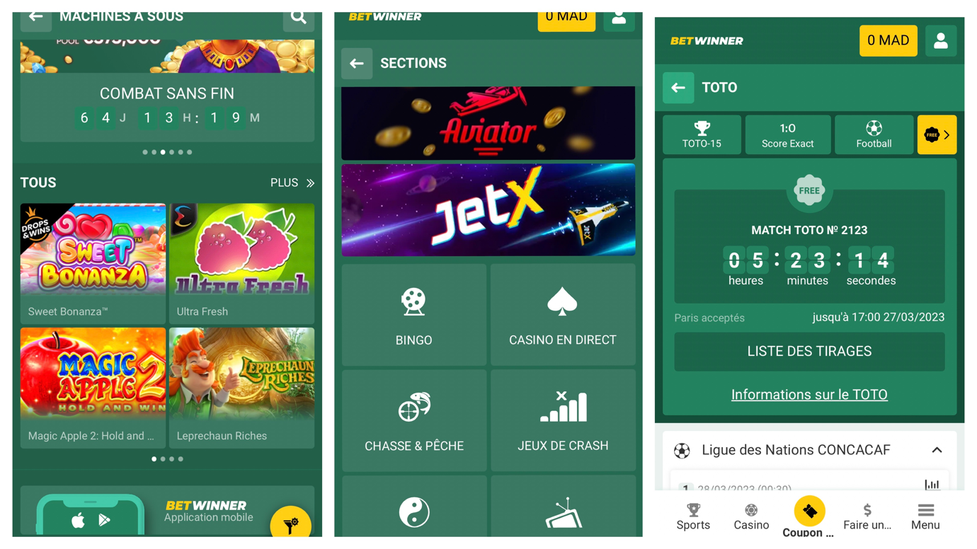 Betwinner pour mobile