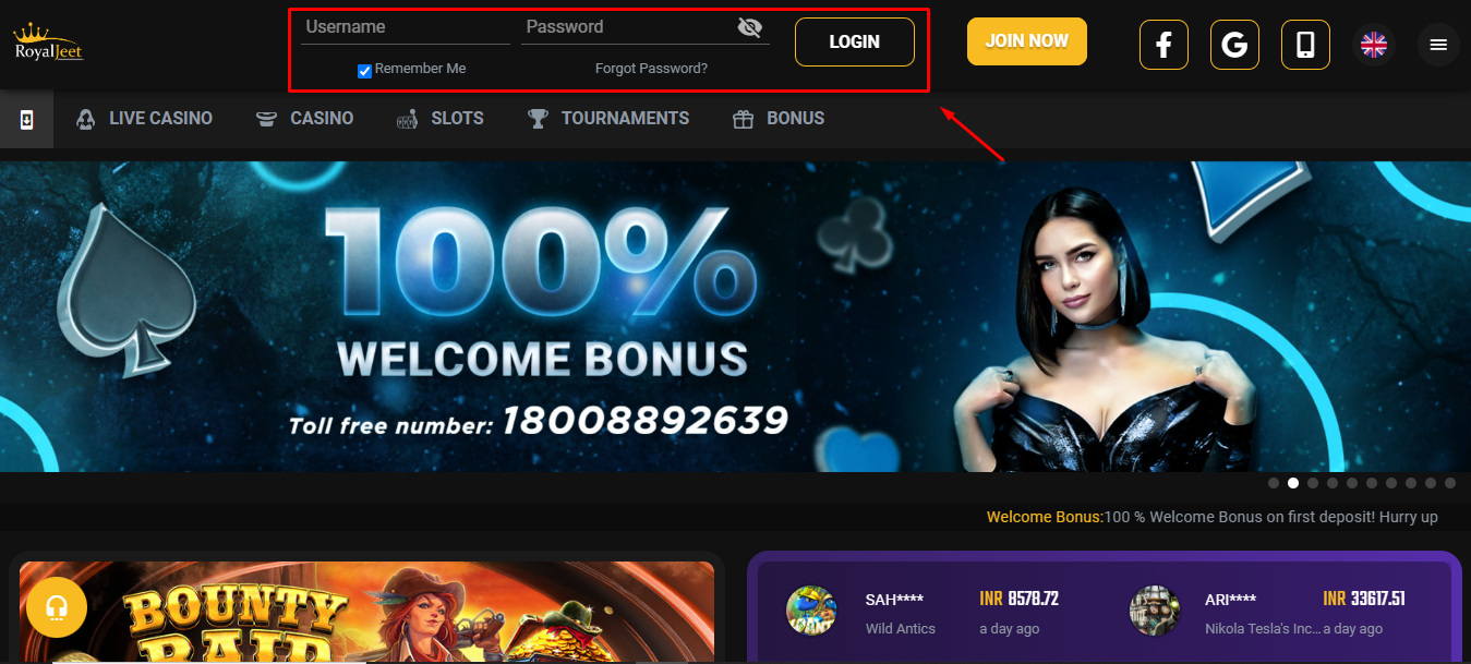 Royaljeet Casino Login