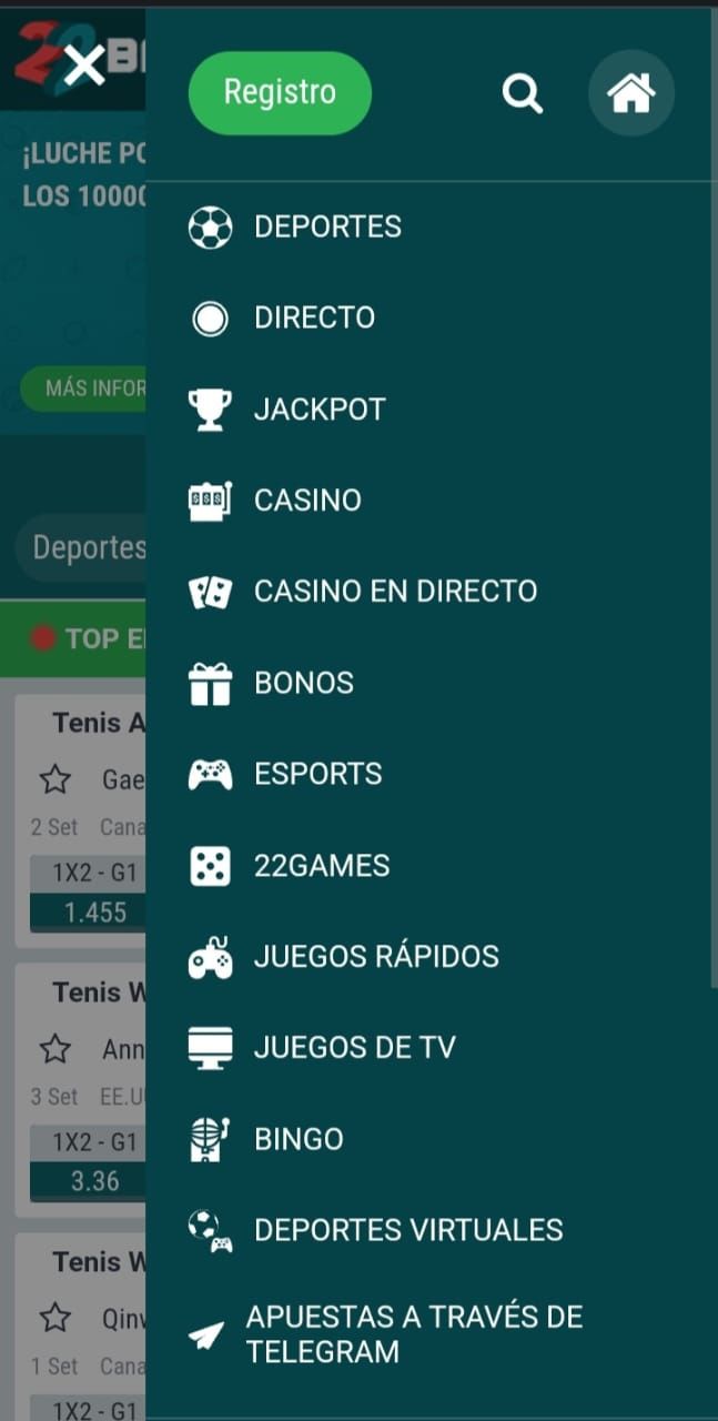 22Bet APP movil