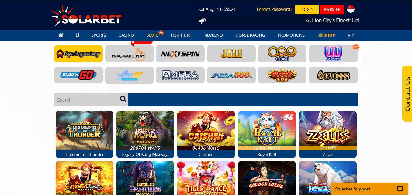 Solarbet Slot Games