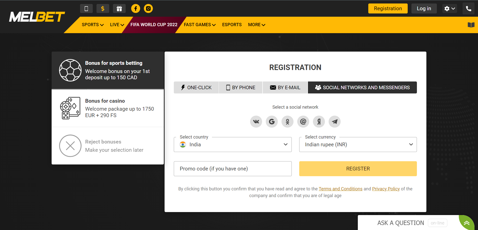 Social Network Registration