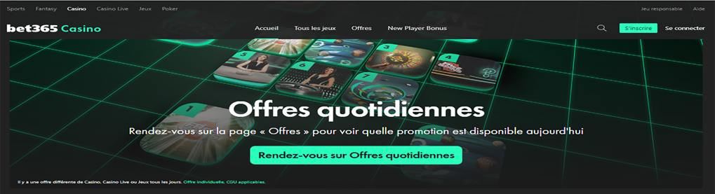 offres quotidiennes du casino