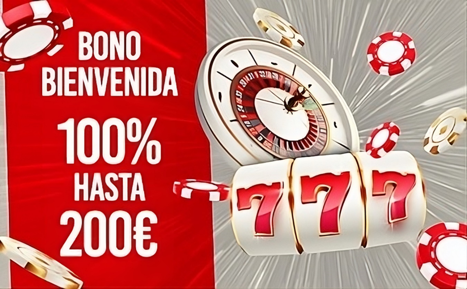 Bono del 100% hasta 200 EUR para jugar en el casino