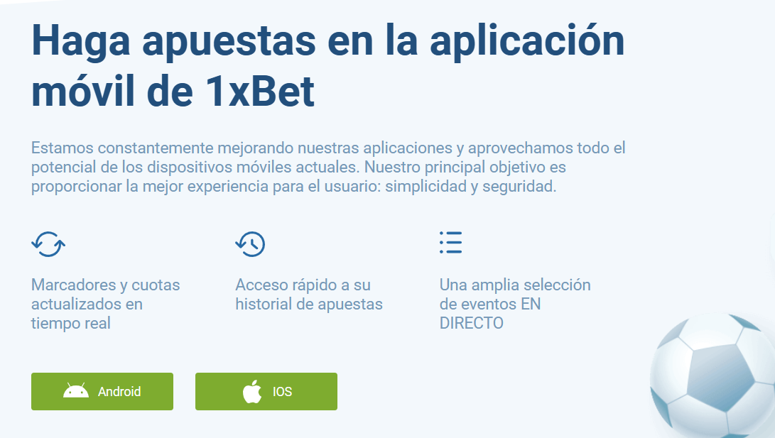 Se muestra la pantalla principal de la versión web de 1xBet