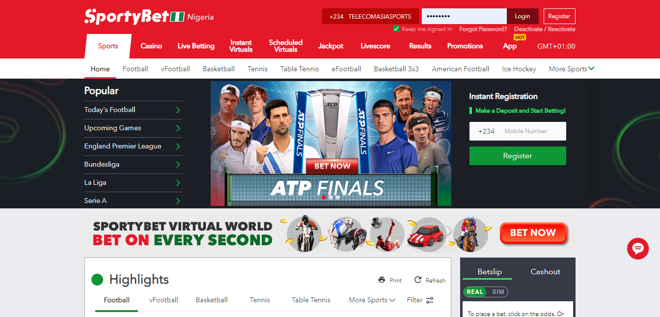 Official Sportybet homepage