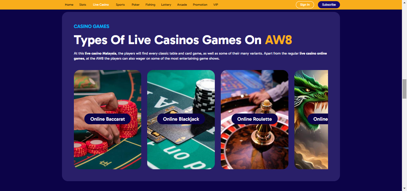 AW8 Asia Live Casino