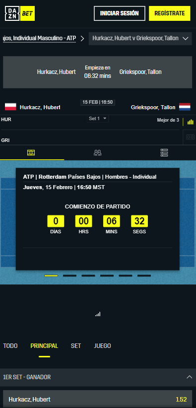 Casa de apuesta versión móvil DAZN Bet España 