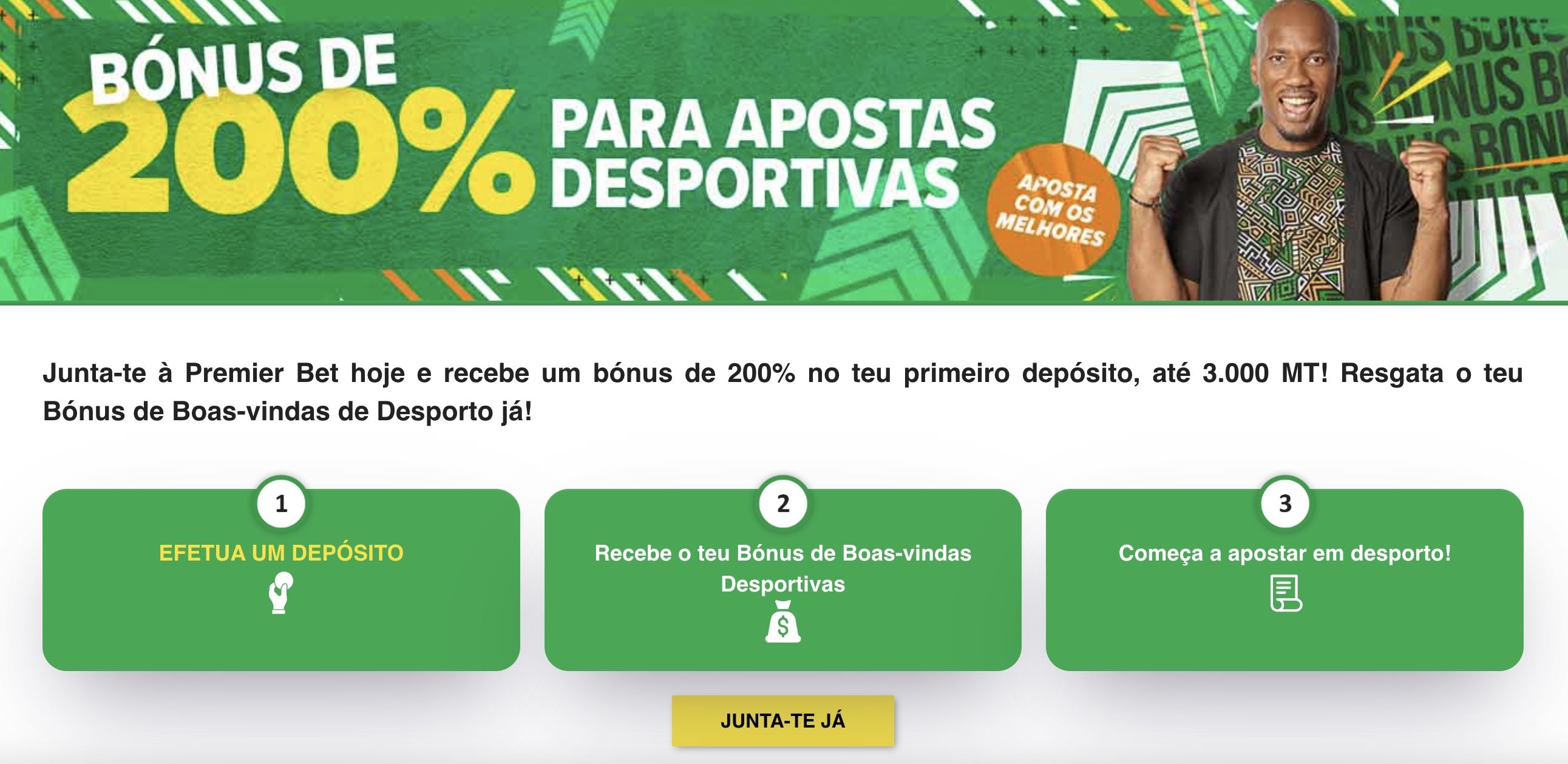 Bónus disponíveis na Premier Bet