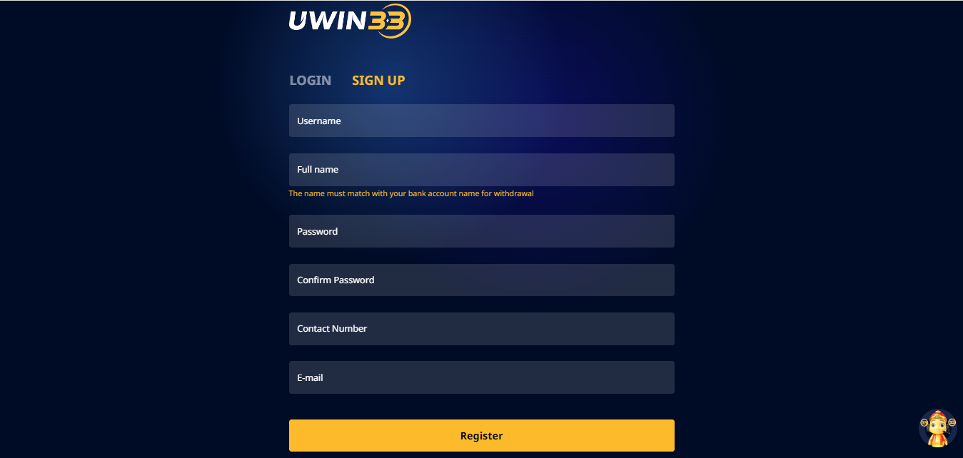 Uwin33 Sign Up