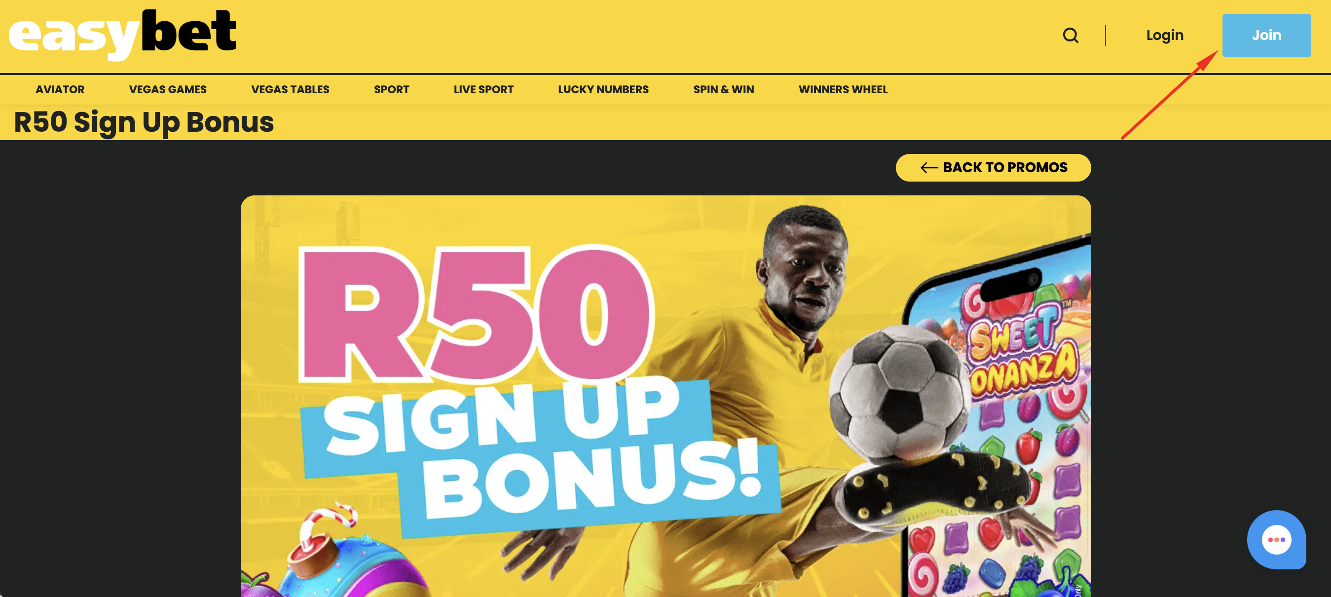 Create an account with EasyBet;