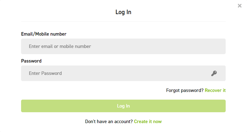 Image showing the space to enter username and password.