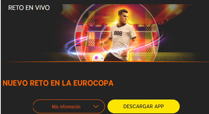 Imagen de reto en vivo en la eurocopa 888sport bono bienvenida