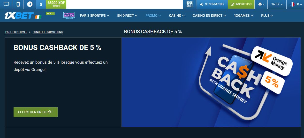 Image du Bonus de Cashback